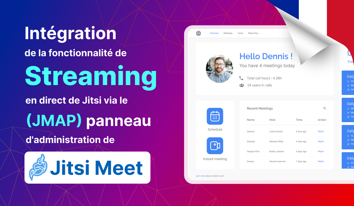 Intégration de la fonctionnalité de diffusion en direct de Jitsi via le panneau d'administration de Jitsi Meet (JMAP)