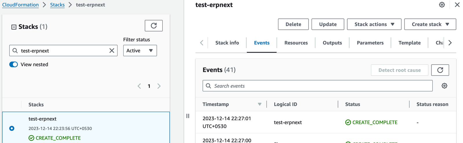ERPNext CloudFormation Stack Creation