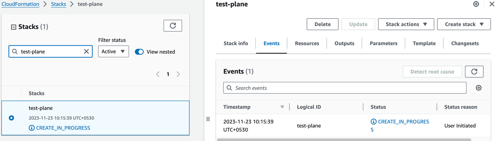 CloudFormation Stack Creation Progress