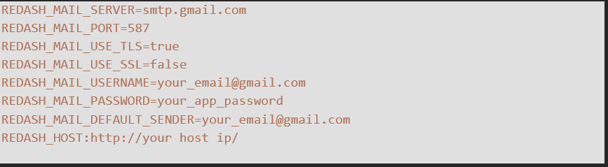 Email configuration