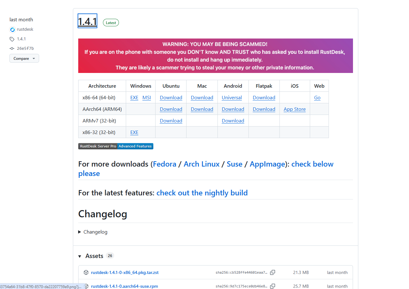 Rustdesk Download Page