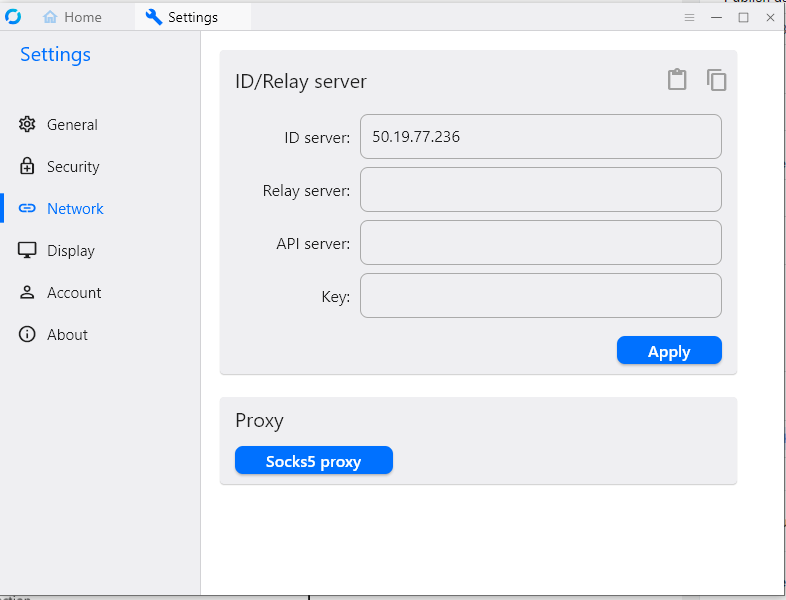 Rustdesk Network Settings
