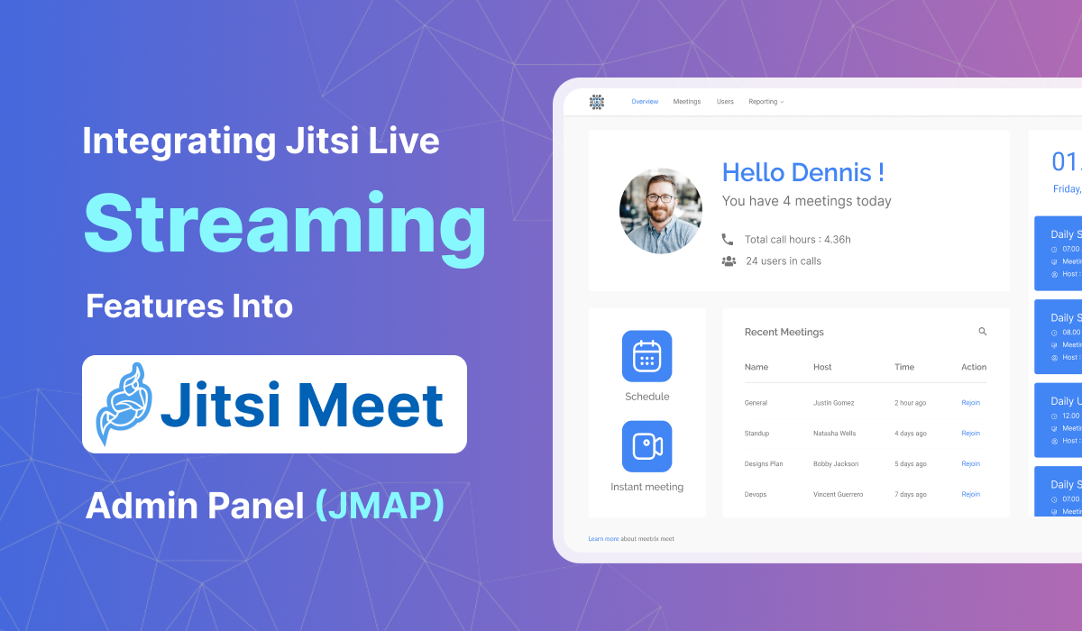 Integrating Jitsi Live Streaming Feature via Jitsi Meet Admin Panel (JMAP)