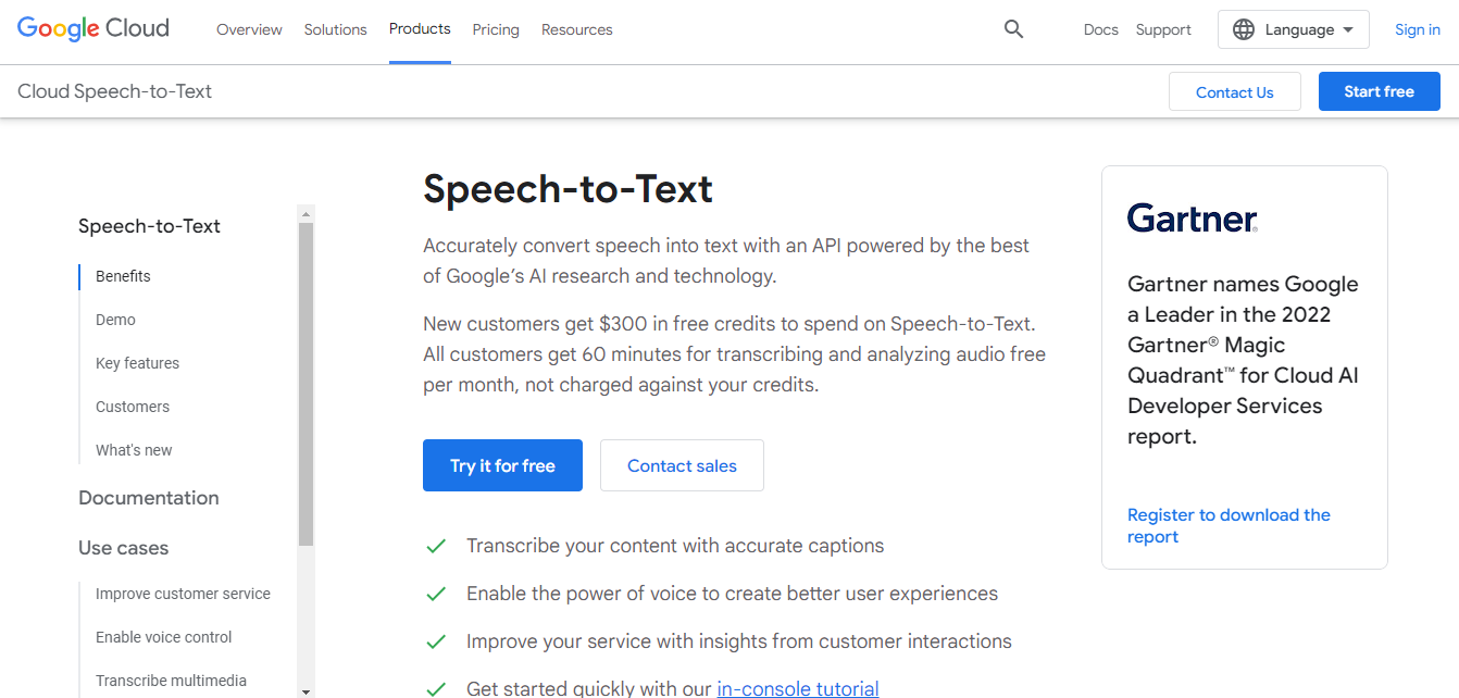 Google Cloud Speech-to-Text
